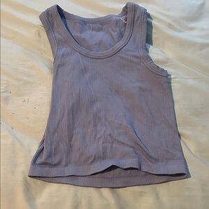 Light Blue Ribbed Tank Top